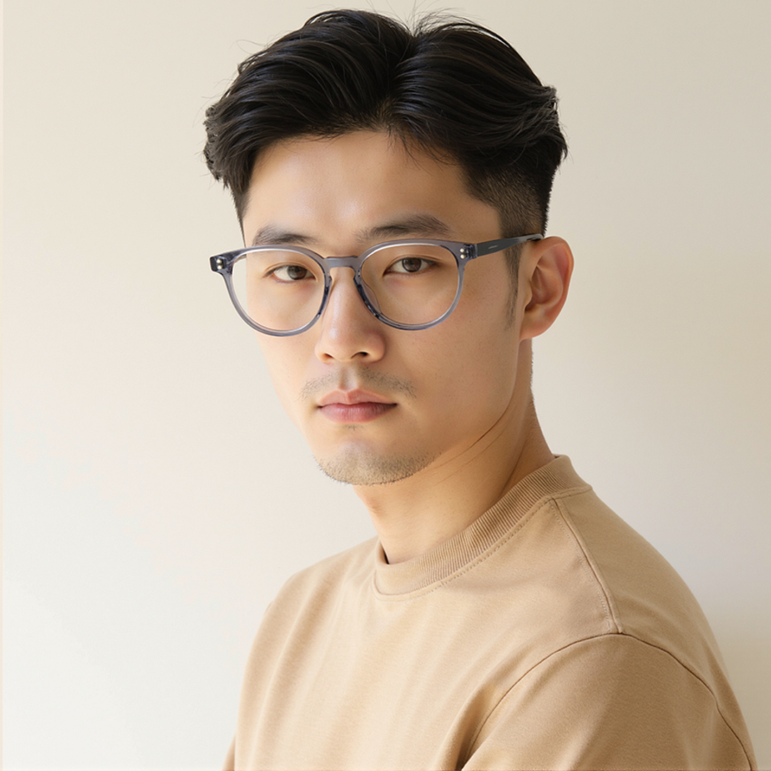 Lenskart Gray Transparent Full Rim Round right side