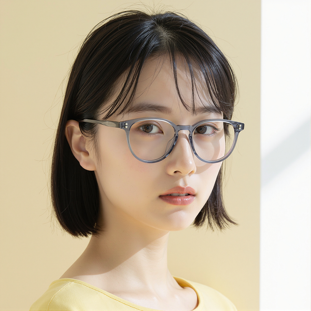 Lenskart Gray Transparent Full Rim Round right side