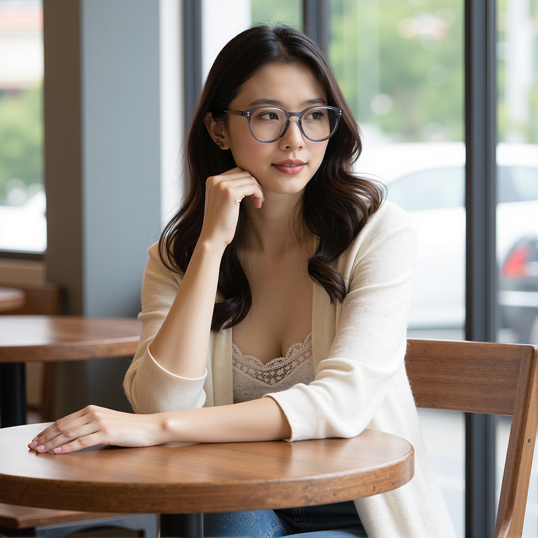 Lenskart Gray Transparent Full Rim Round right side