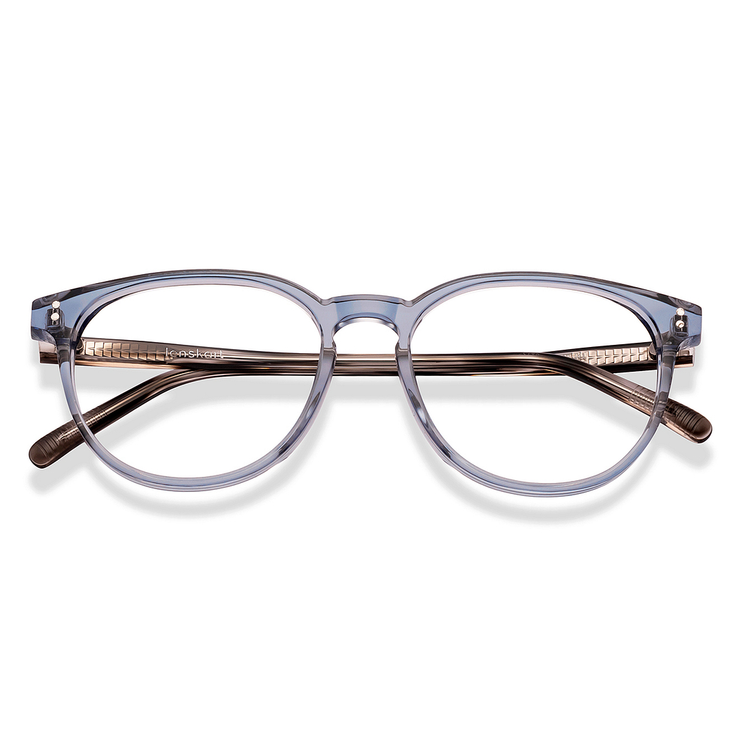Lenskart Gray Transparent Full Rim Round left side