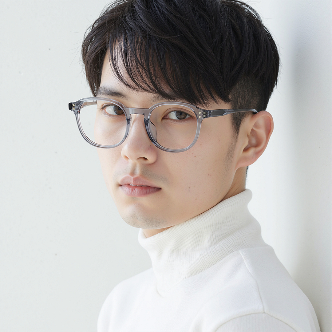 Lenskart Gray Transparent Full Rim Square left side