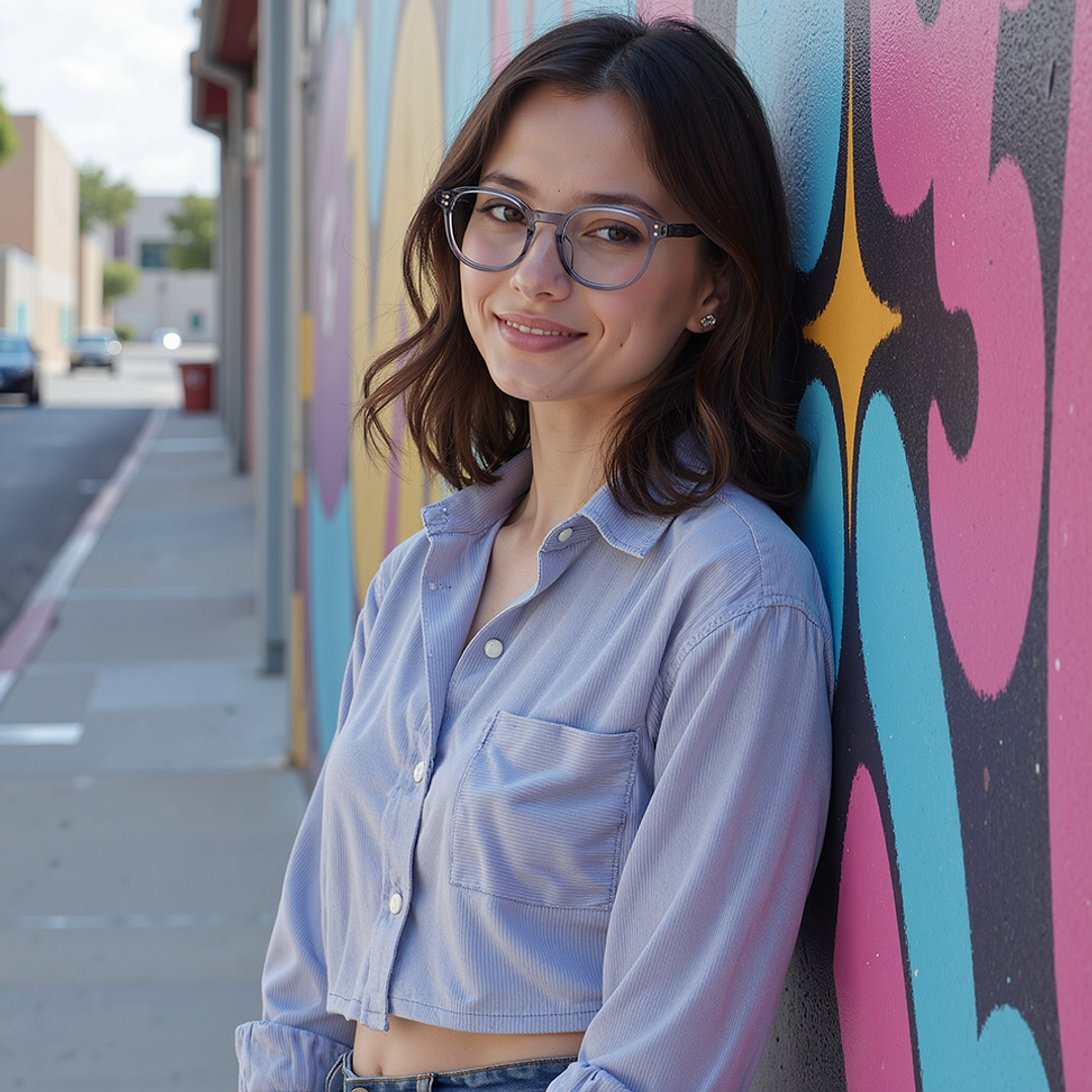 Lenskart Gray Transparent Full Rim Square right side