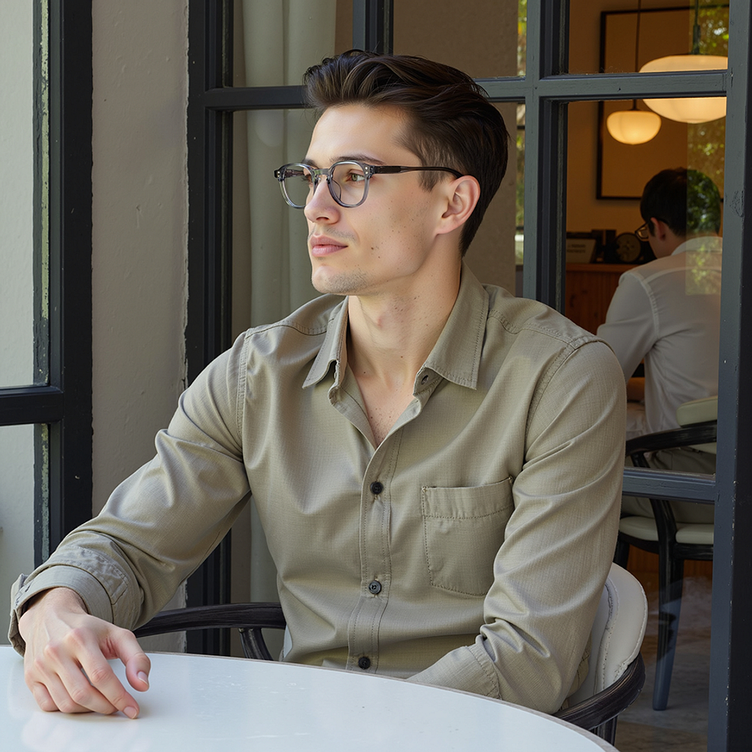 Lenskart Gray Transparent Full Rim Square left side