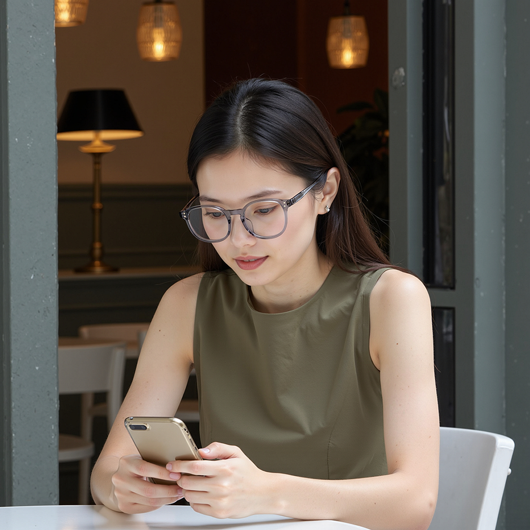 Lenskart Gray Transparent Full Rim Square right side