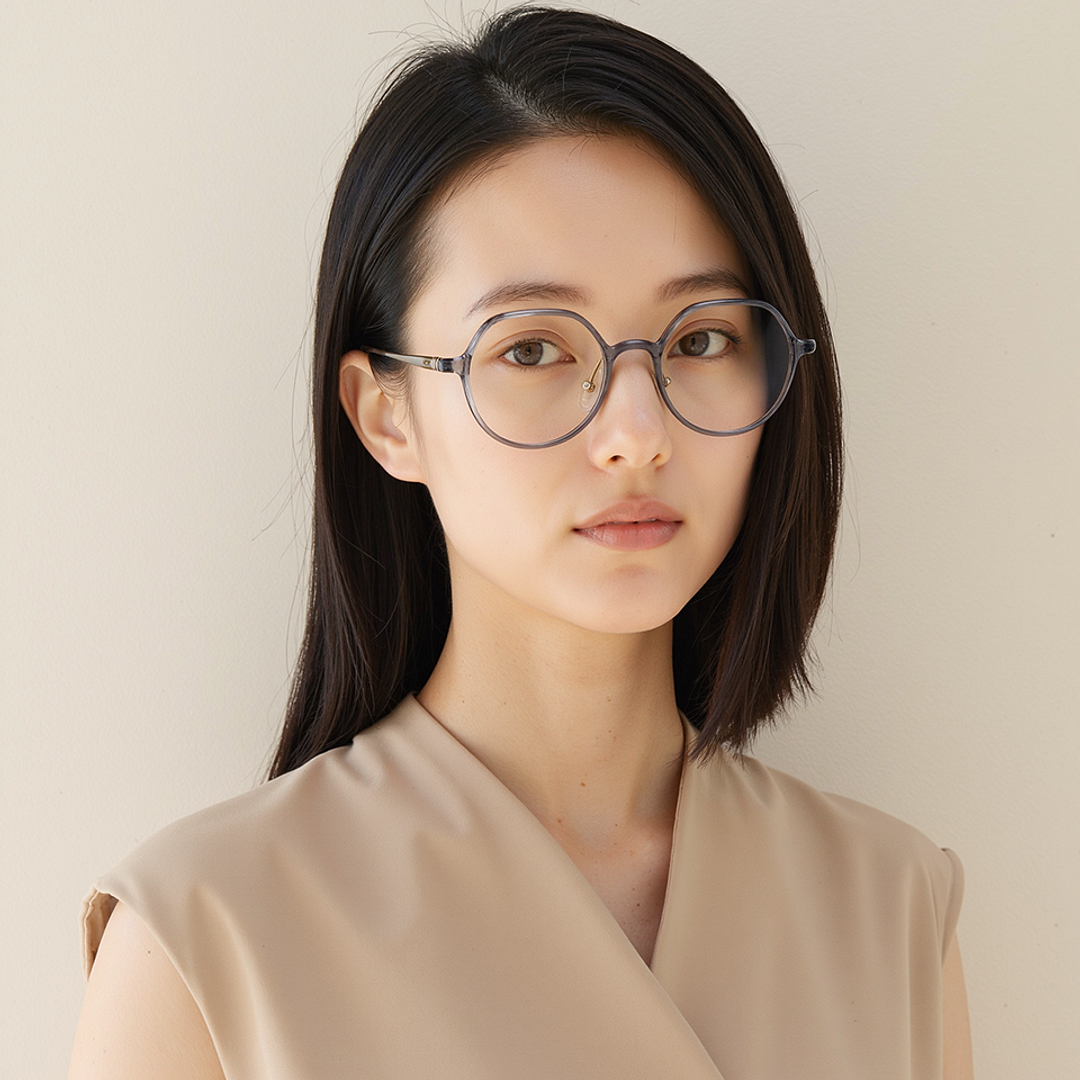 Lenskart Gray Transparent Full Rim Round right side