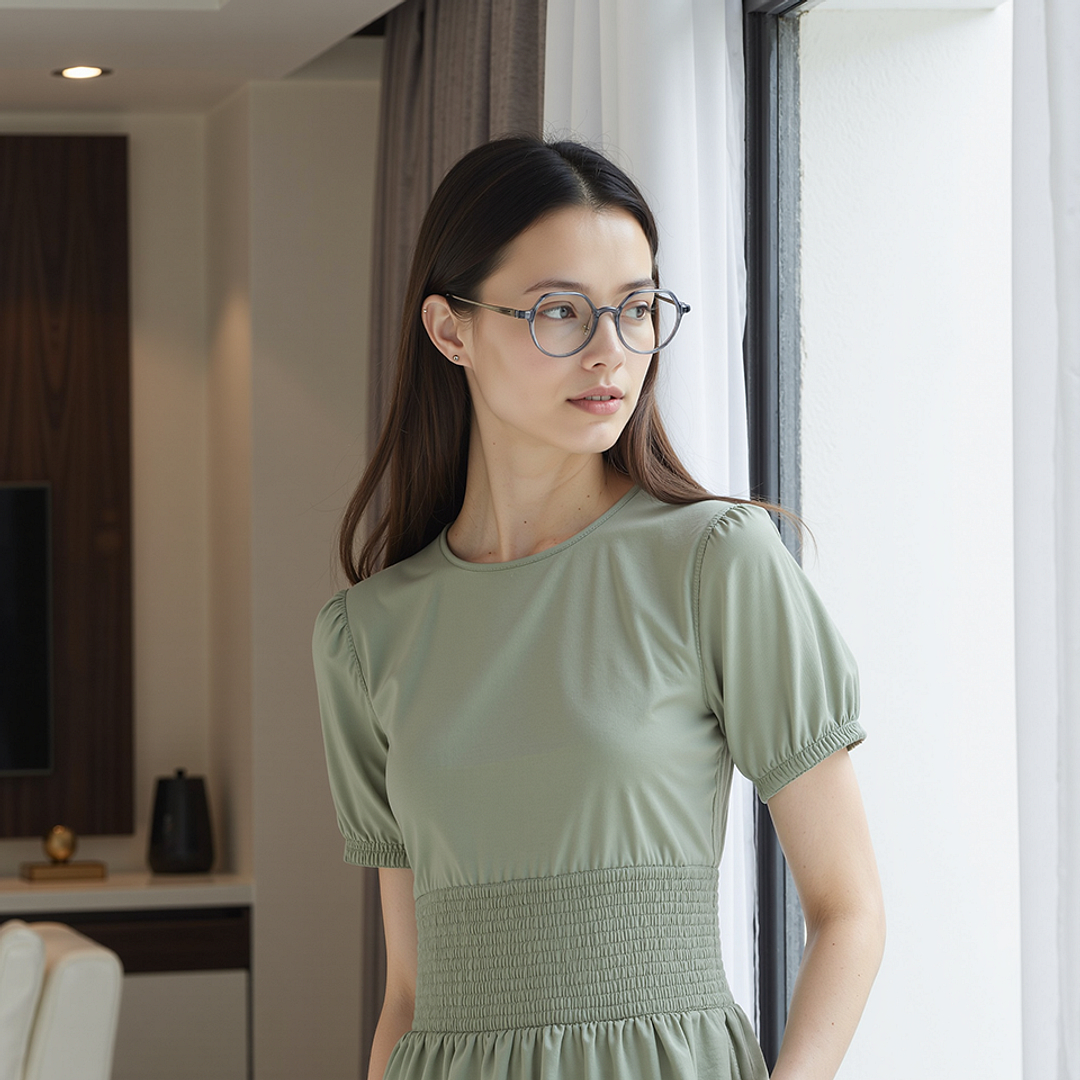 Lenskart Gray Transparent Full Rim Round left side