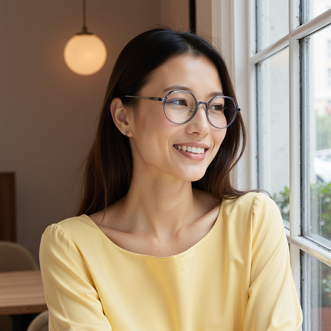 Lenskart Gray Transparent Full Rim Round right side