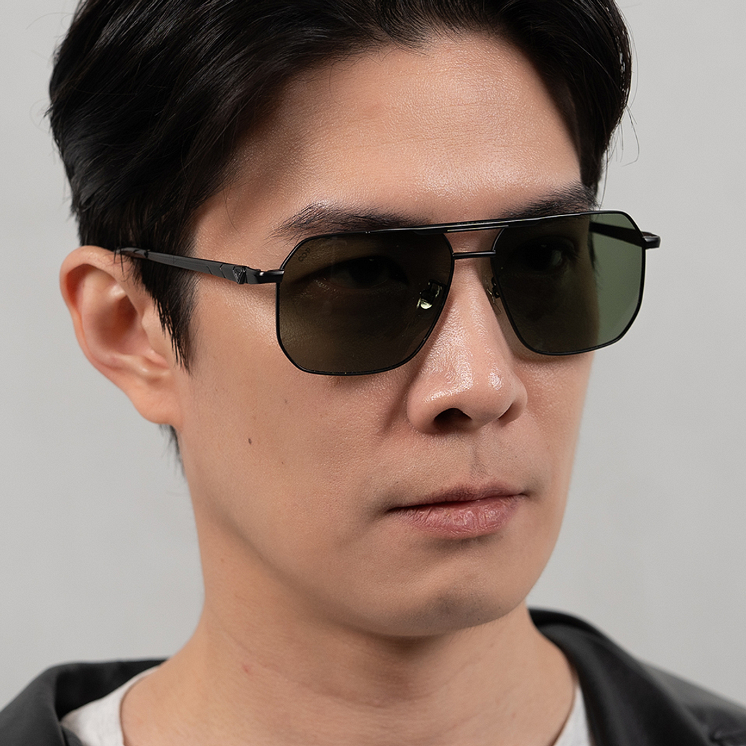 Lenskart STUDIO Black Full Rim Aviator left side