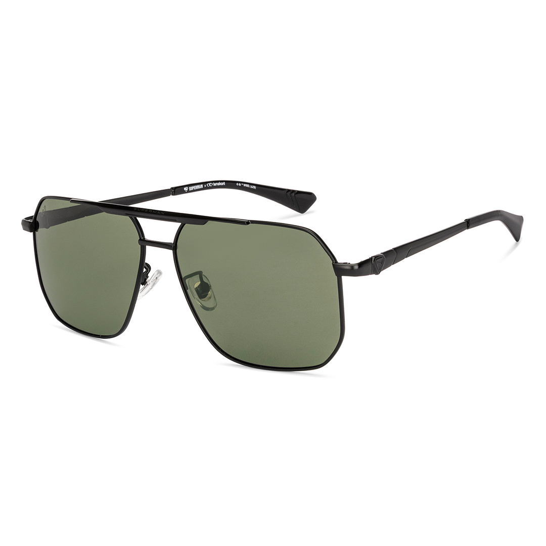 Lenskart STUDIO Black Full Rim Aviator left side