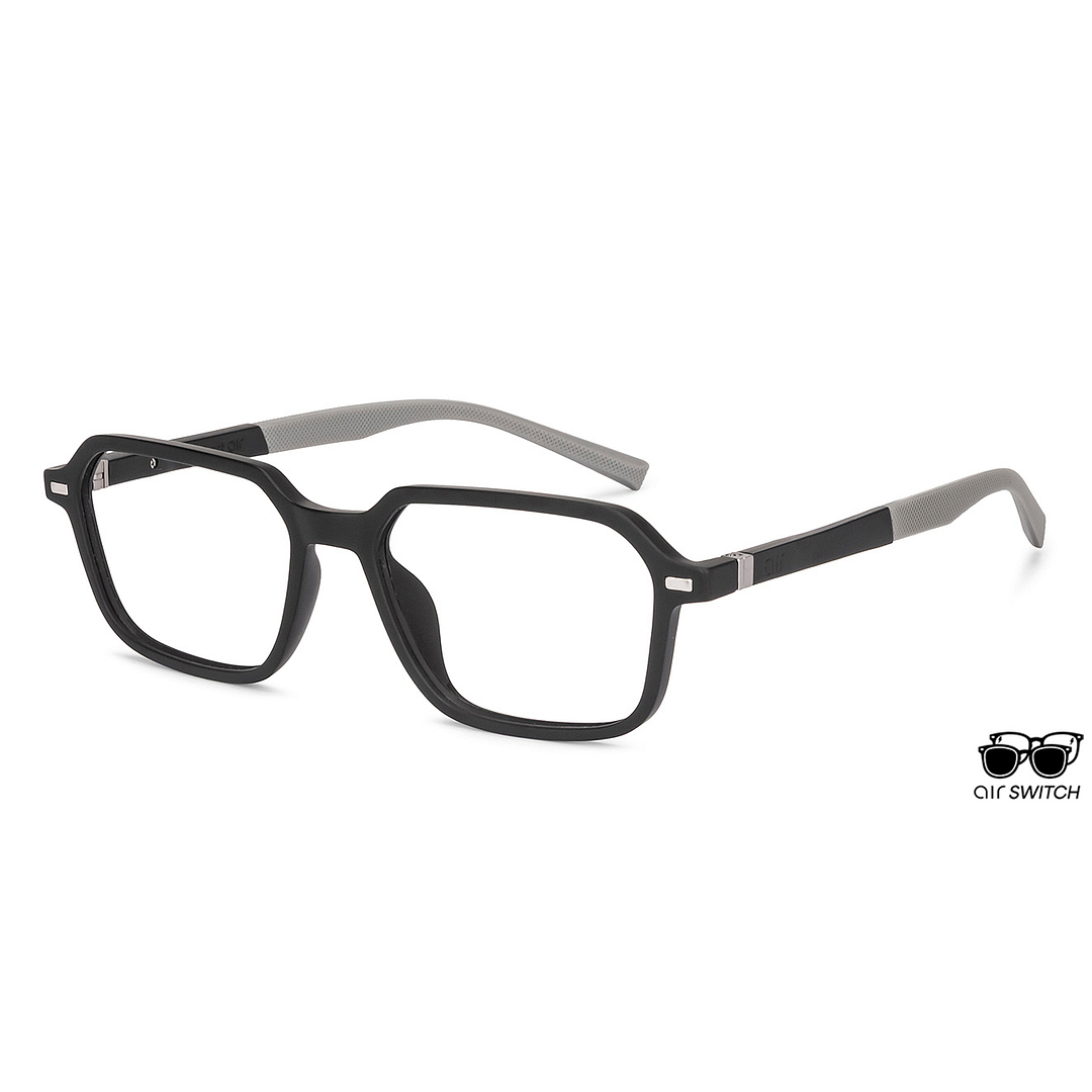 Green Black Full Rim Rectangle Lenskart Air Switch LA E17272 Clip