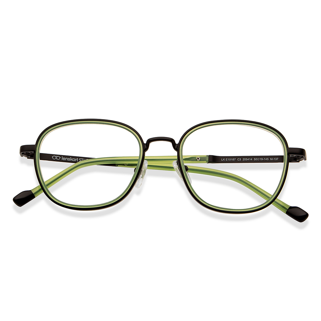 Lenskart Studio Online Bottle Green Full Rim Square left side