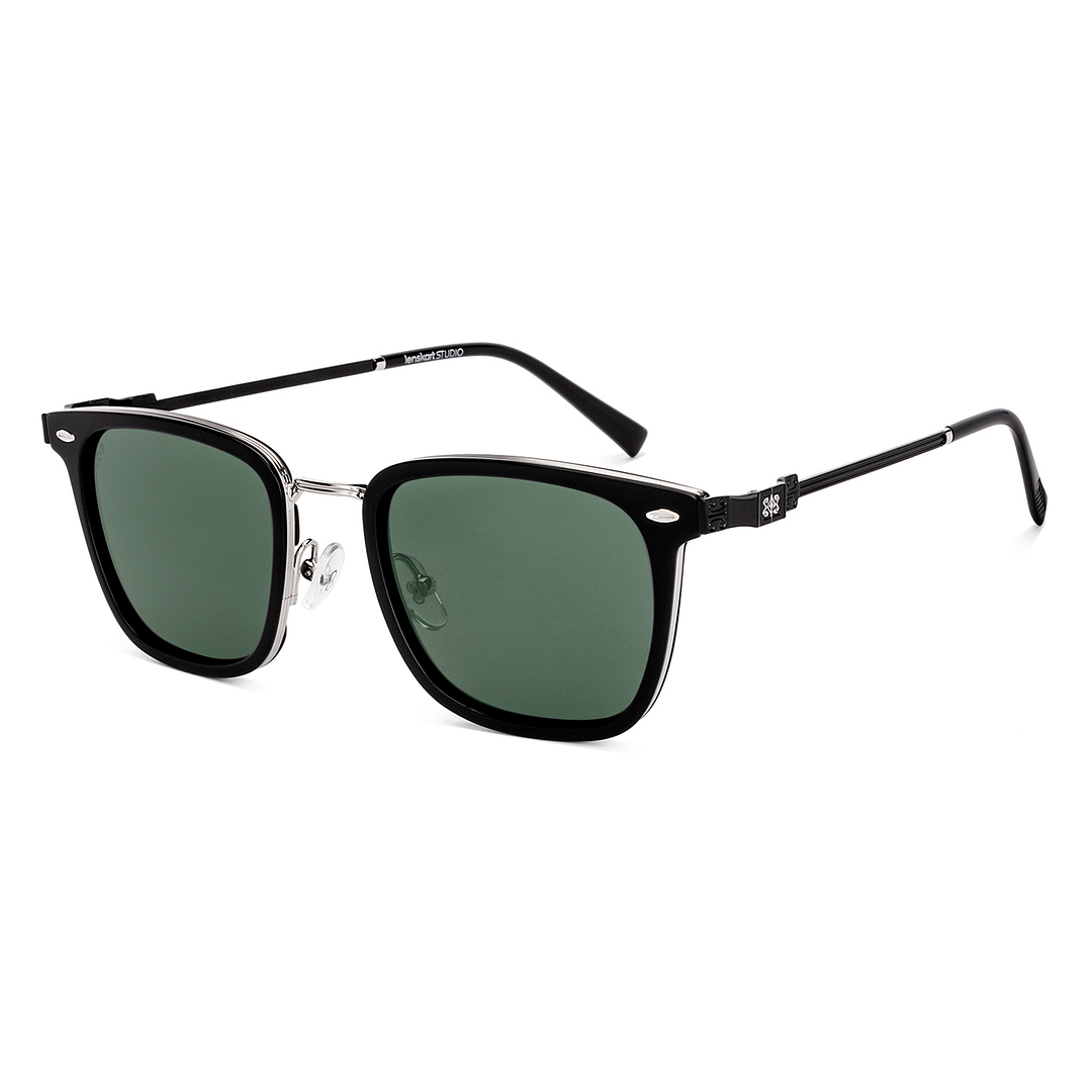 Green Black Full Rim Square Lenskart STUDIO Metal LK S18434 Sunglasses