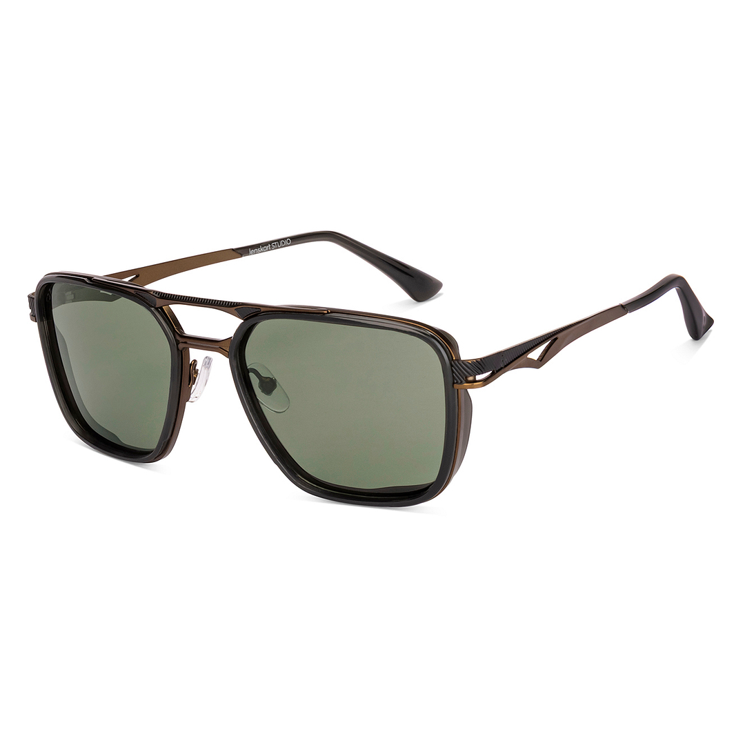 Buy Green Black Gold Full Rim Square Lenskart STUDIO Sun Metal LK