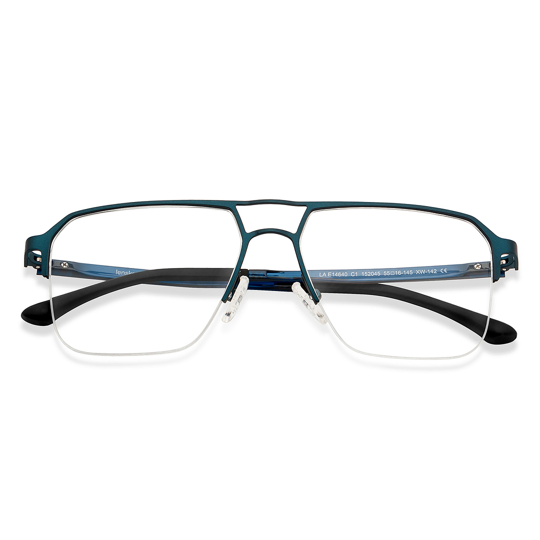 Lenskart Air Online Green Half Rim Aviator left side