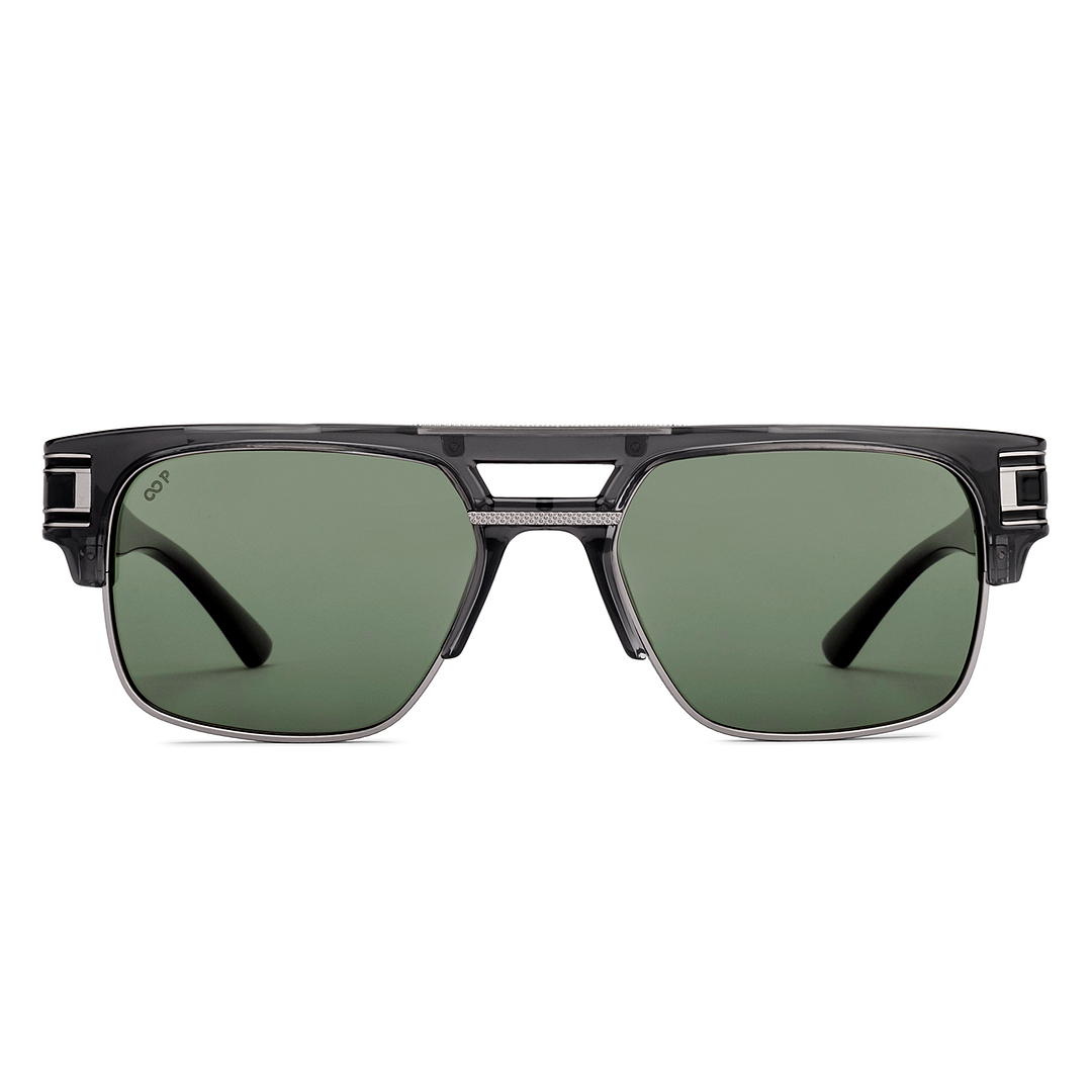 Green Blue Transparent Full Rim Rectangle Lenskart Studio VC Sun