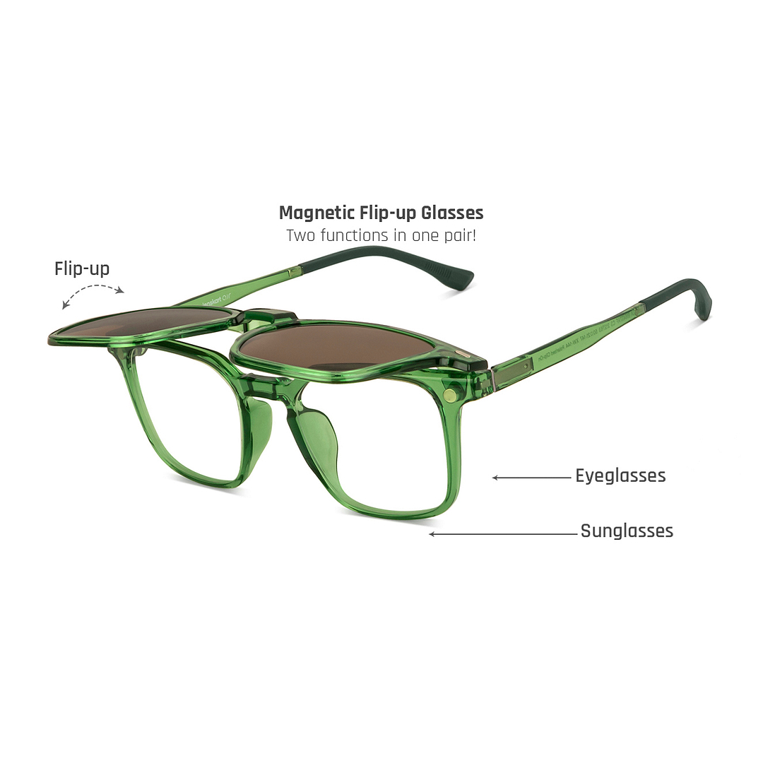 Lenskart Air Green Full Rim Square left side