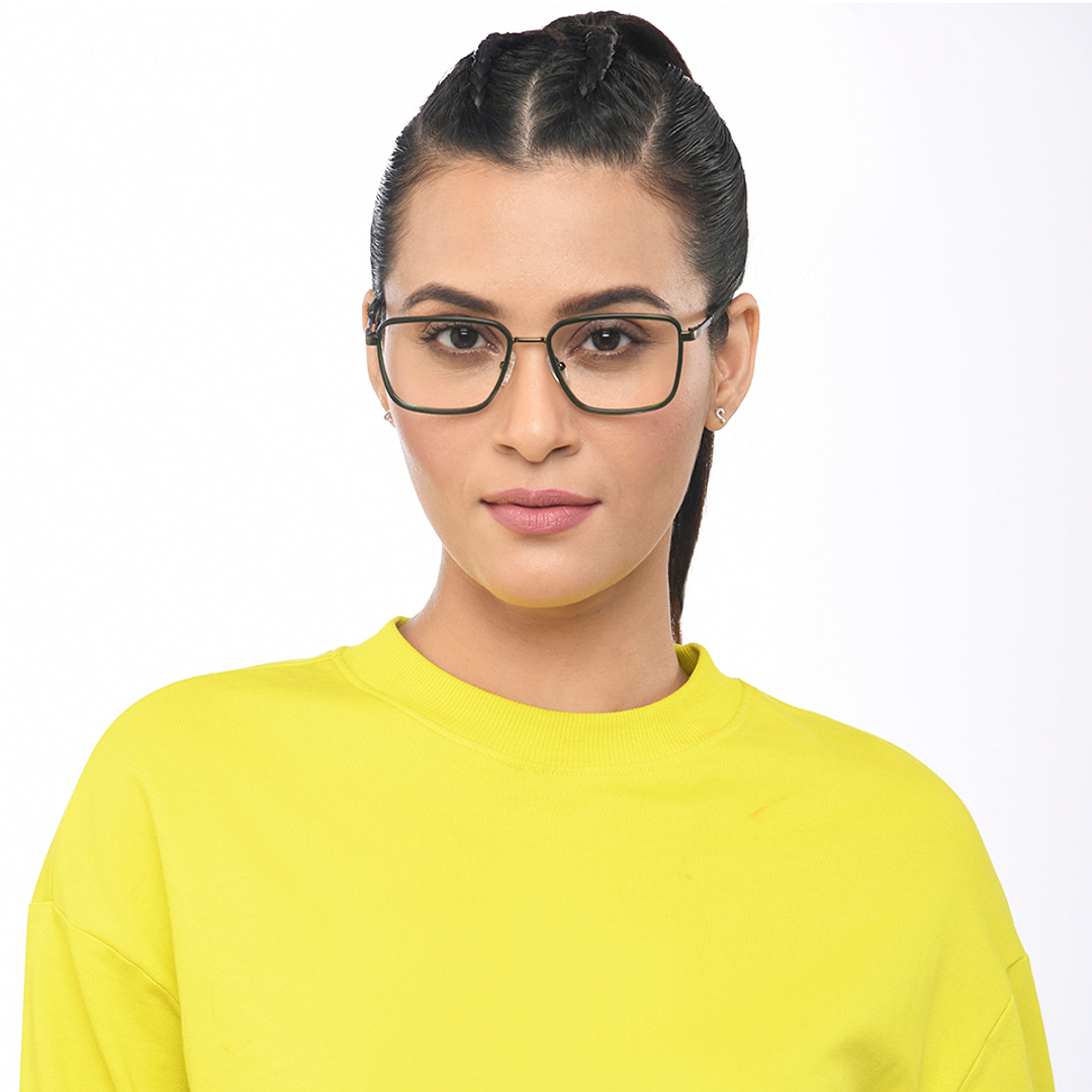 Lenskart Studio Online Green Full Rim Square right side
