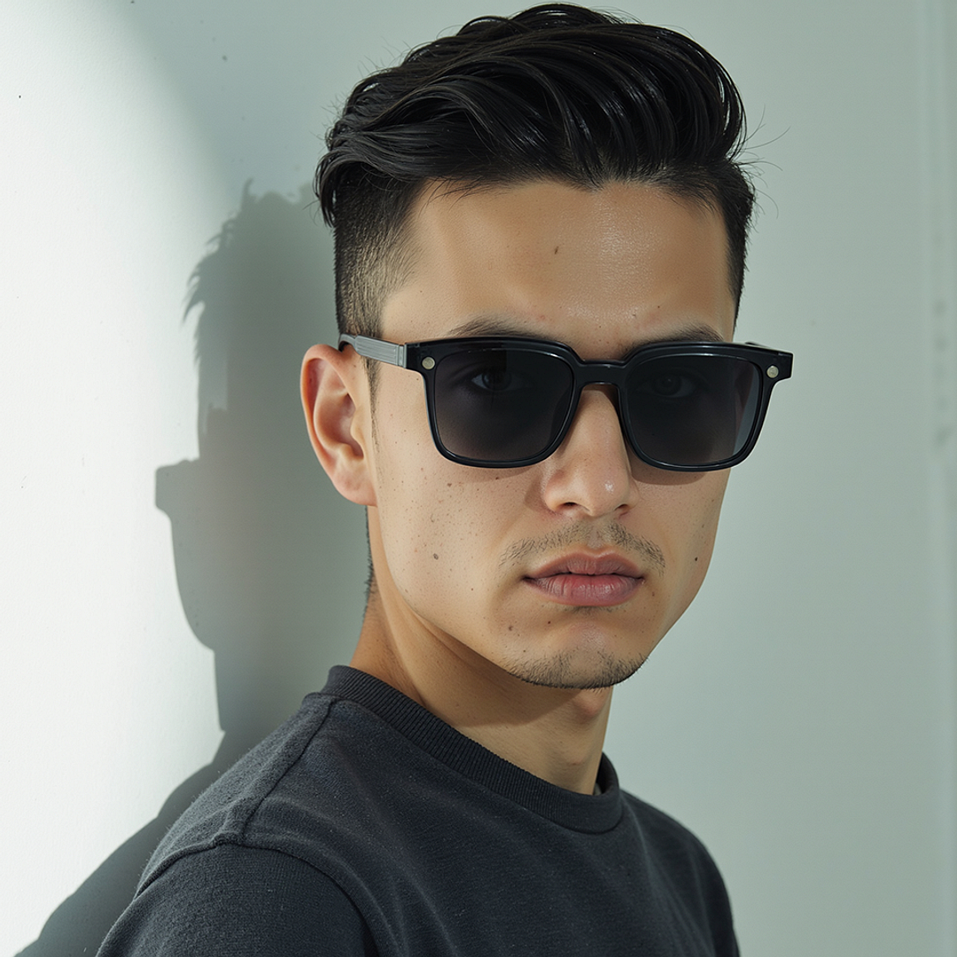 Lenskart Air Transparent Grey Full Rim Square left side