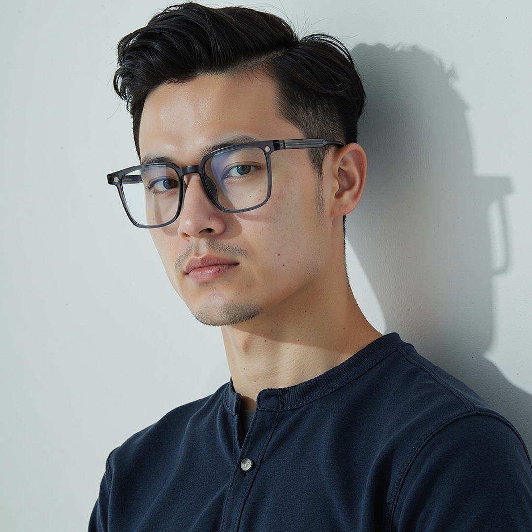 Lenskart Air Transparent Grey Full Rim Square right side