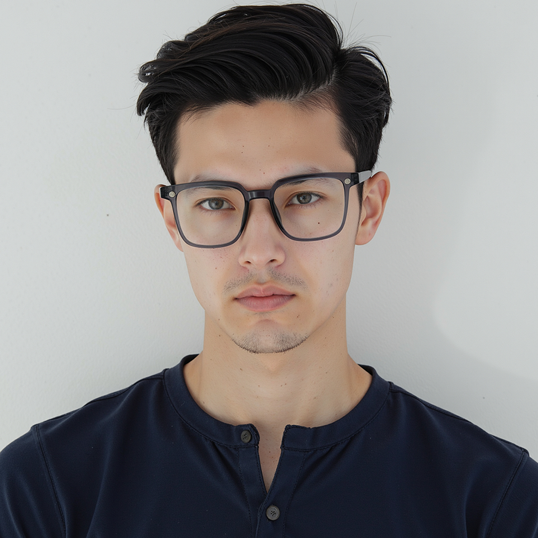 Lenskart Air Transparent Grey Full Rim Square left side