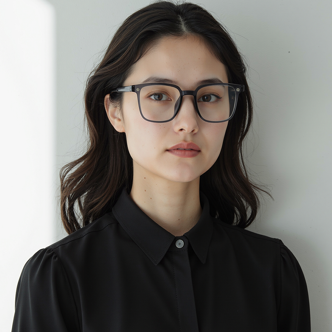 Lenskart Air Transparent Grey Full Rim Square left side