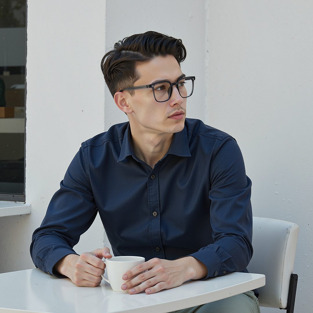 Lenskart Air Transparent Grey Full Rim Square left side