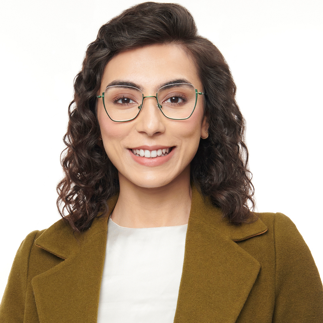 Lenskart Studio Online Green Half Rim Geometric right side