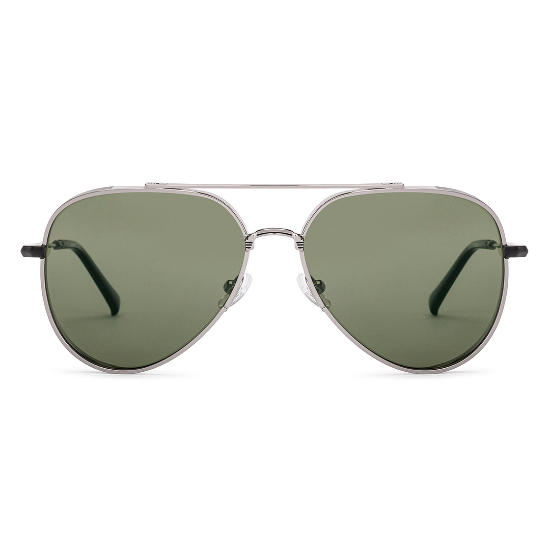 Green Silver Full Rim Aviator Lenskart STUDIO Metal LK S18433