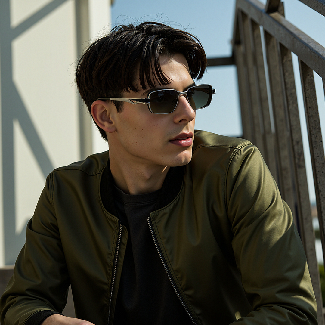 استوديو لينسكارت فضي حافة كاملة المستطيل right side