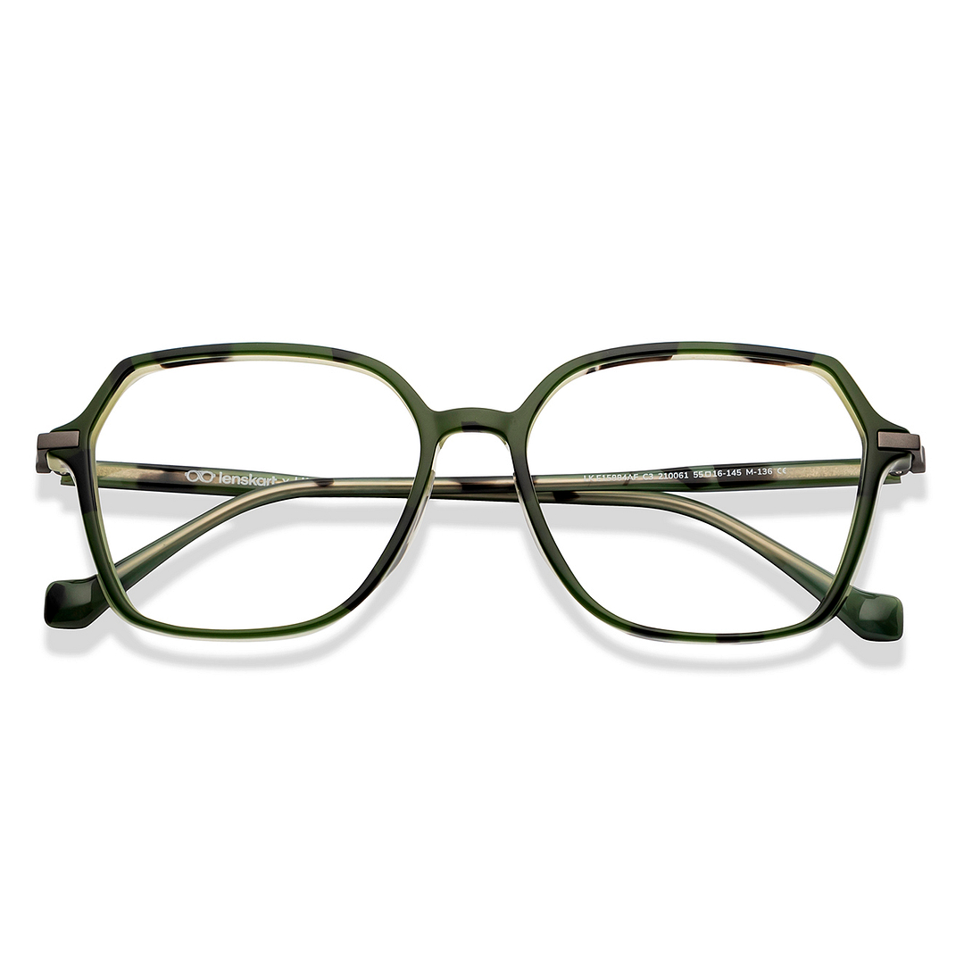 Lenskart Military Green Full Rim Geometric left side