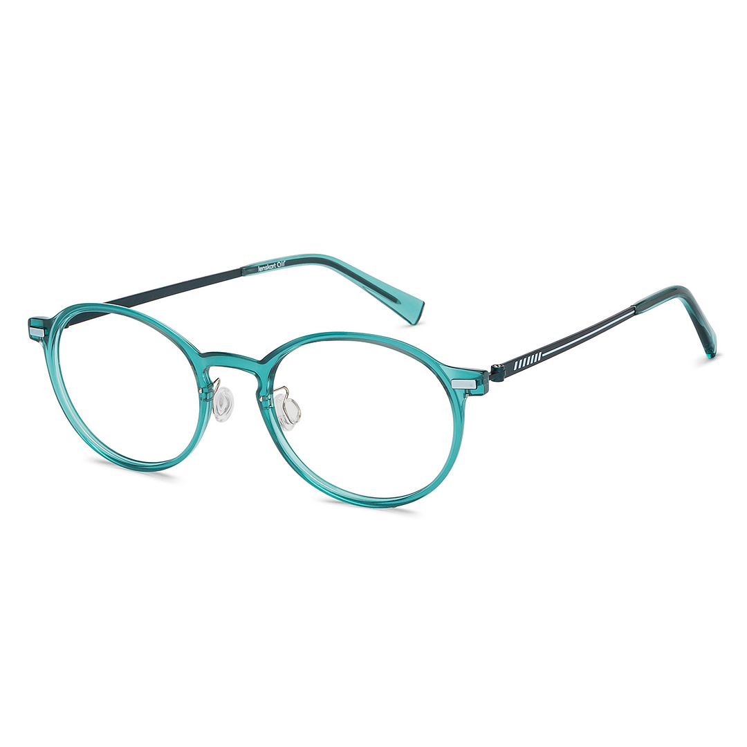 Lenskart Air Green Transparent Full Rim Round right side