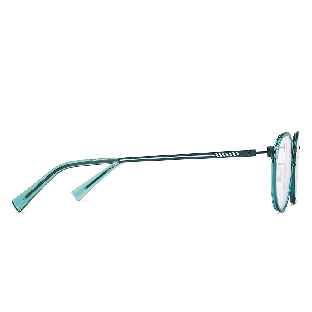 Lenskart Air Green Transparent Full Rim Round left side