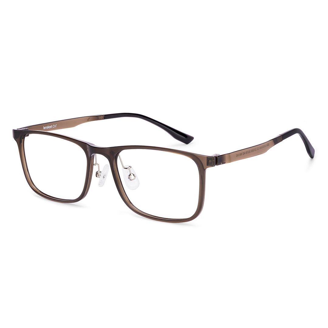 Lenskart Air Brown Transparent Full Rim Rectangle left side