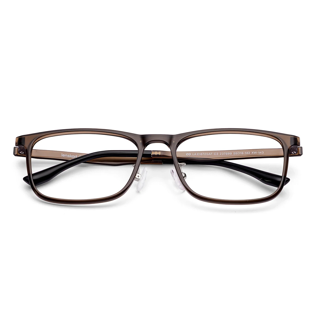 Lenskart Air Brown Transparent Full Rim Rectangle left side