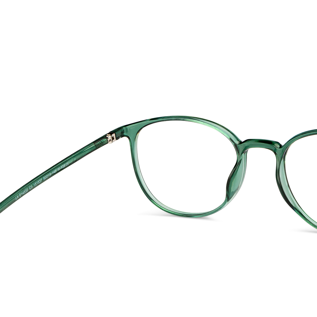 Lenskart Air Online Green Transparent Full Rim Round right side