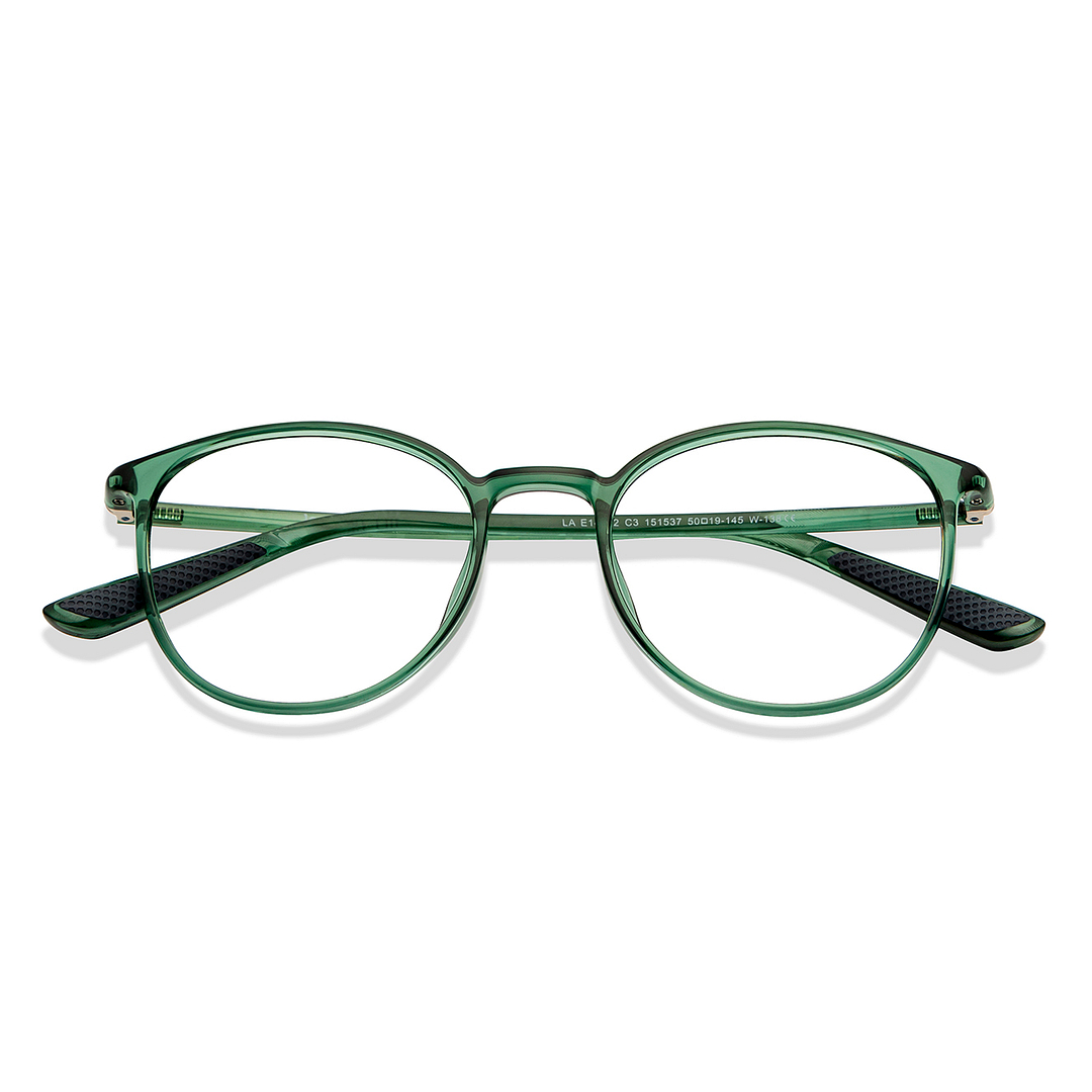 Lenskart Air Online Green Transparent Full Rim Round left side