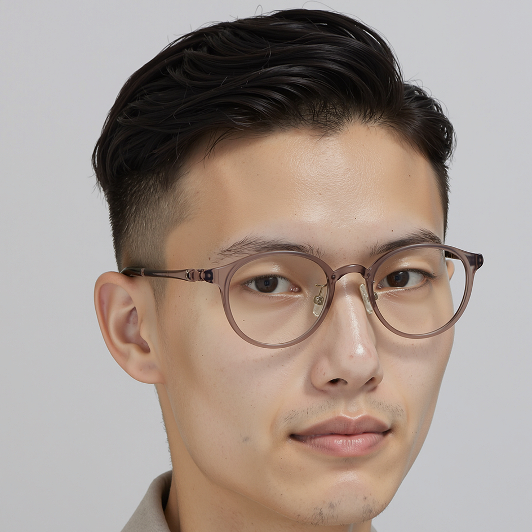 Lenskart Air Pink Transparent Full Rim Round right side