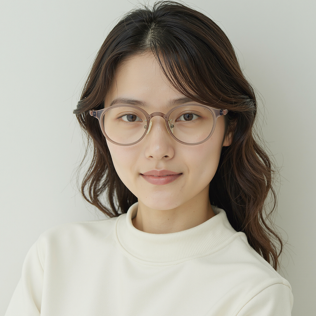 Lenskart Air Pink Transparent Full Rim Round left side