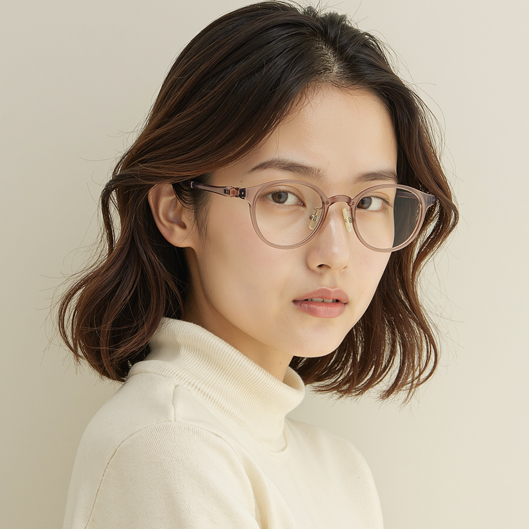 Lenskart Air Pink Transparent Full Rim Round right side