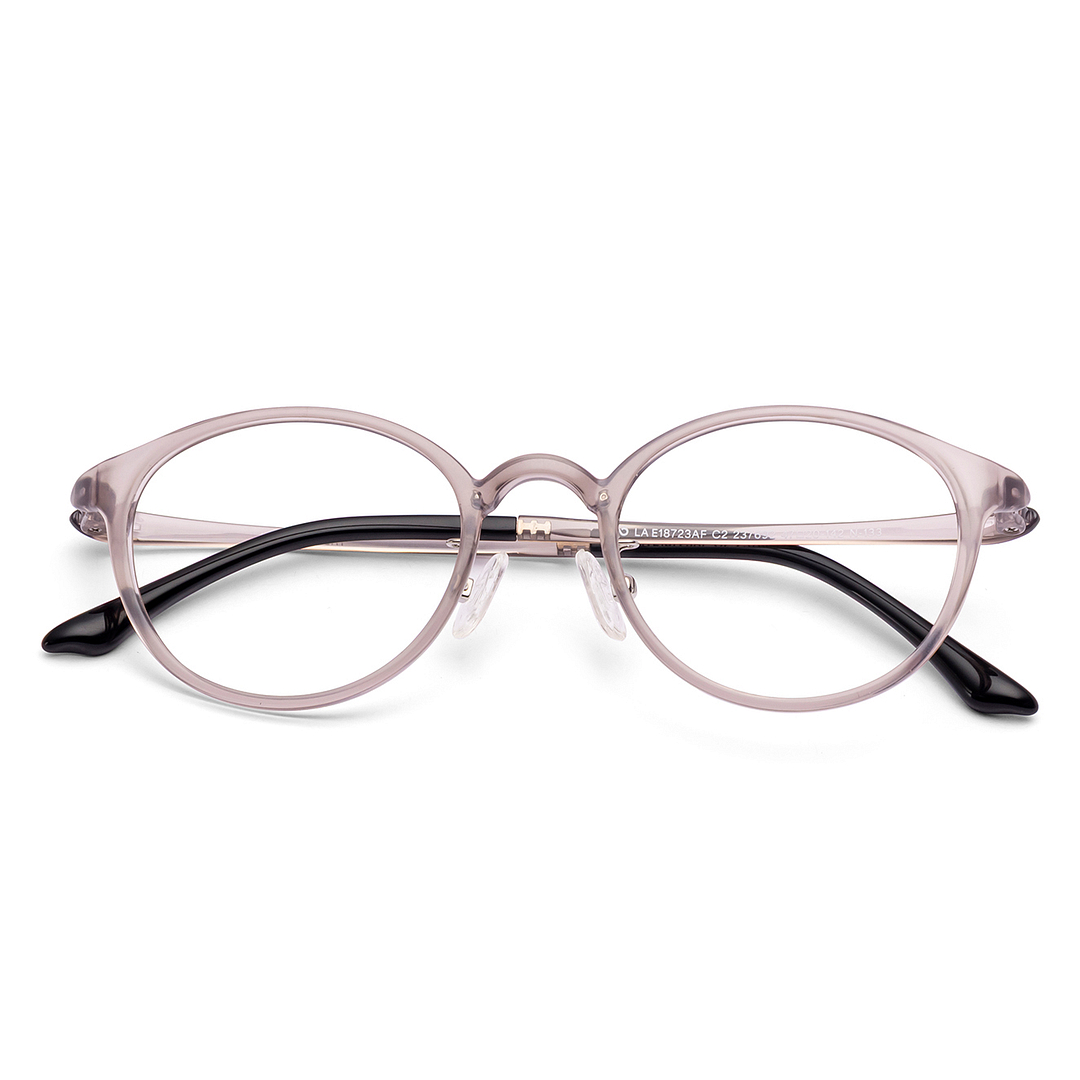 Lenskart Air Pink Transparent Full Rim Round left side