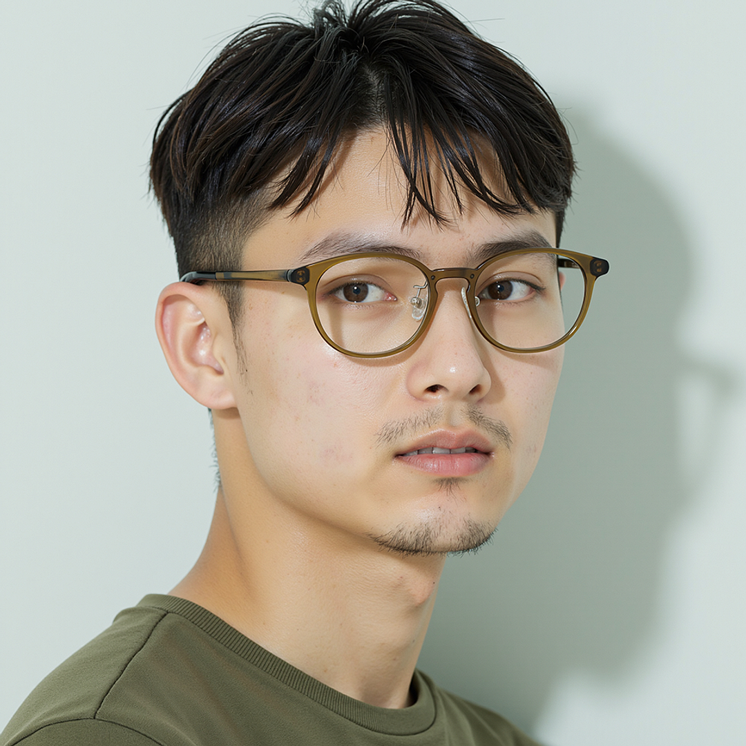 Lenskart Air Green Transparent Full Rim Round right side