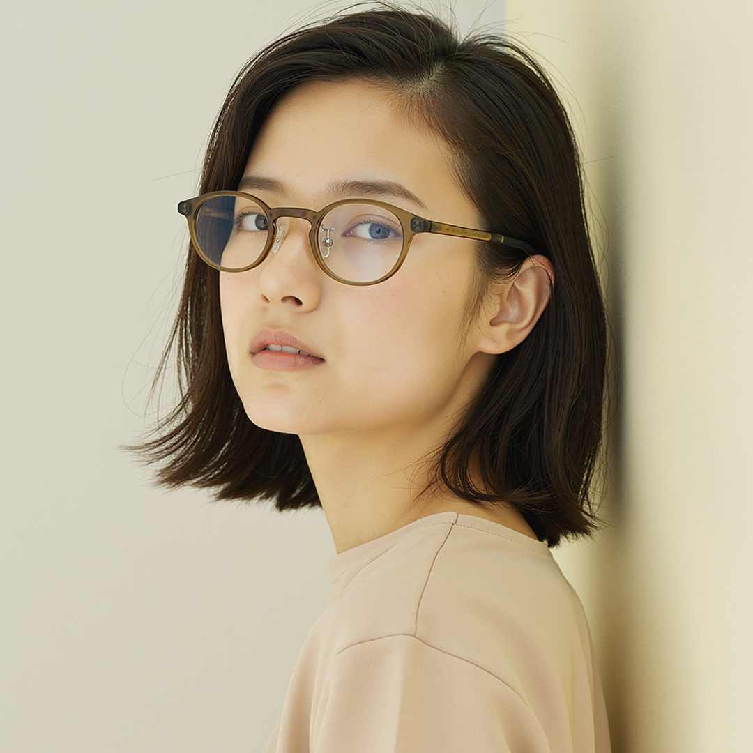 Lenskart Air Green Transparent Full Rim Round left side