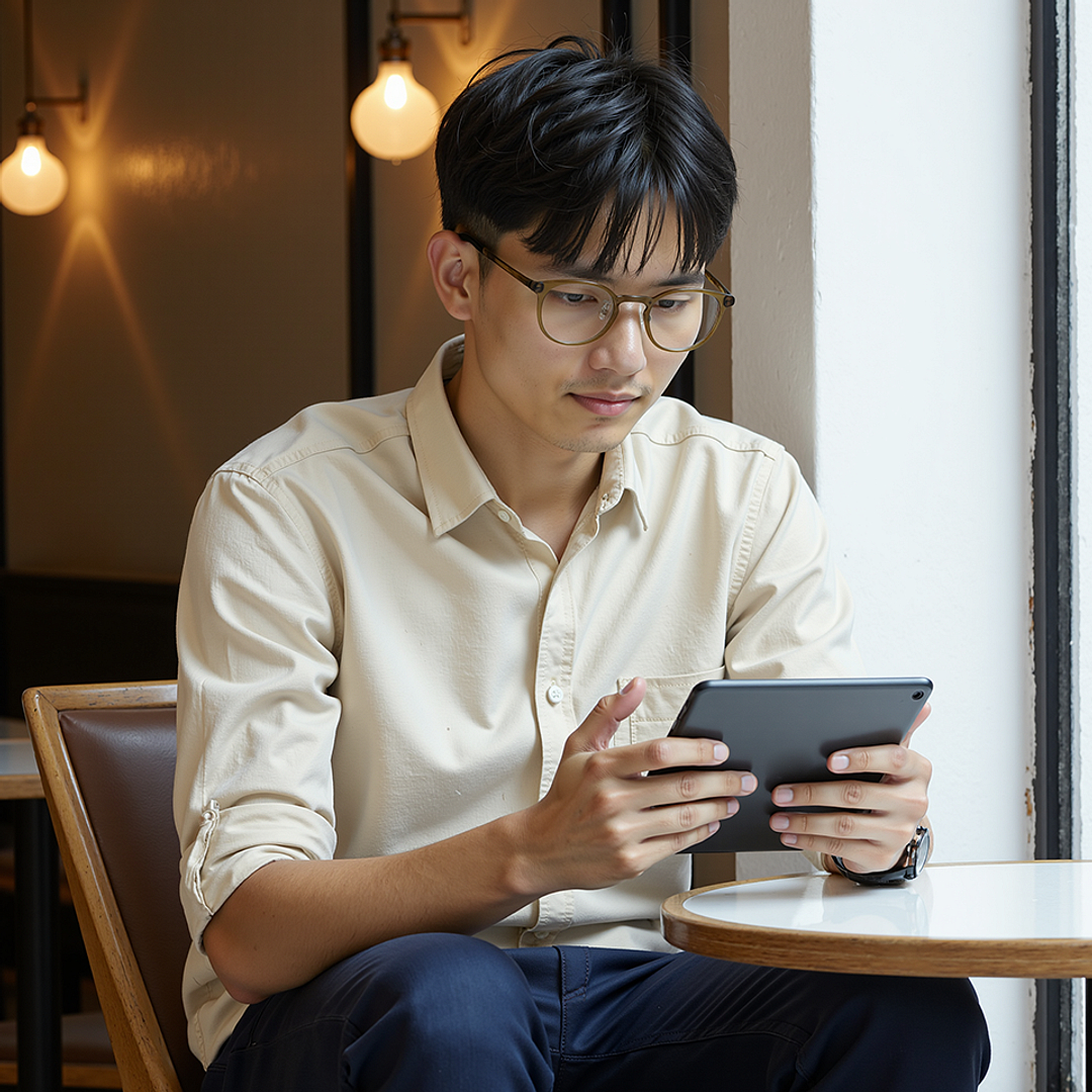 Lenskart Air Green Transparent Full Rim Round left side