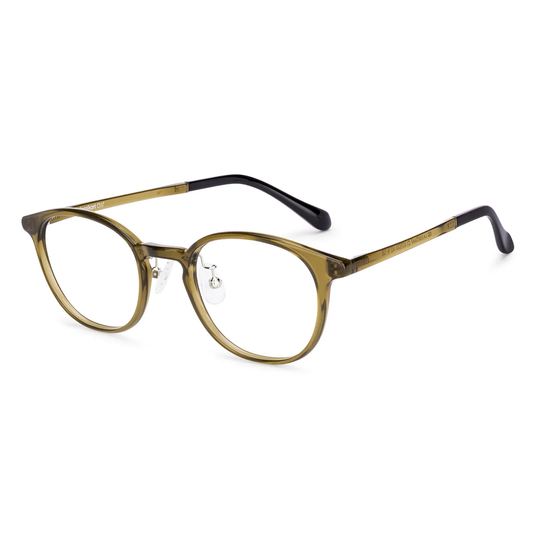 Lenskart Air Green Transparent Full Rim Round left side