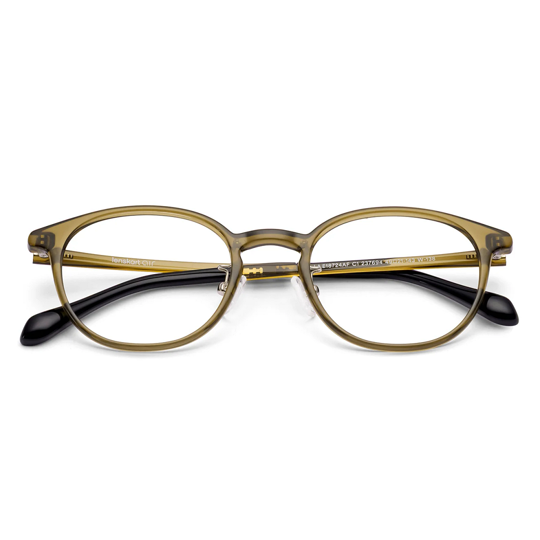 Lenskart Air Green Transparent Full Rim Round left side