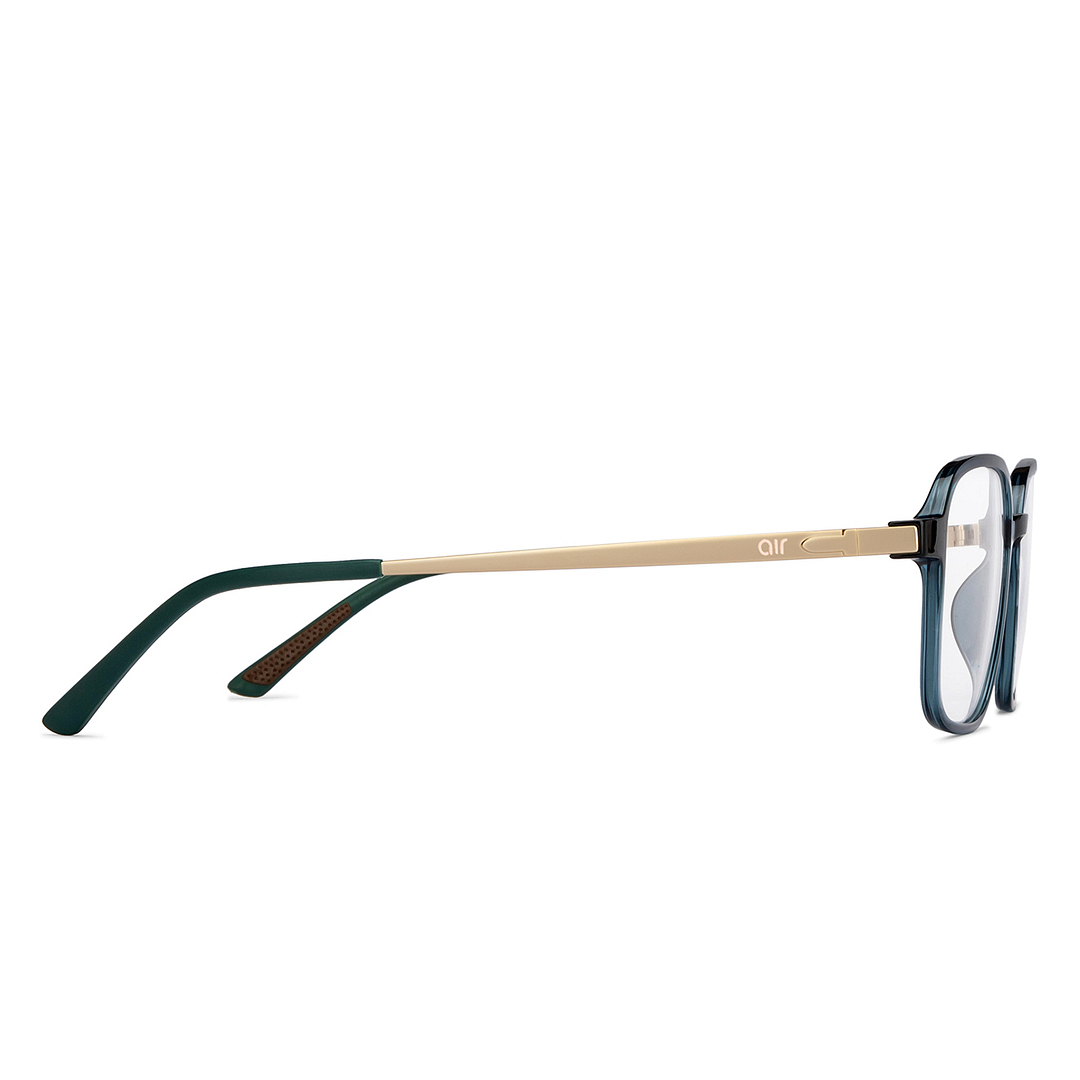 Lenskart Air Green Transparent Full Rim Square left side