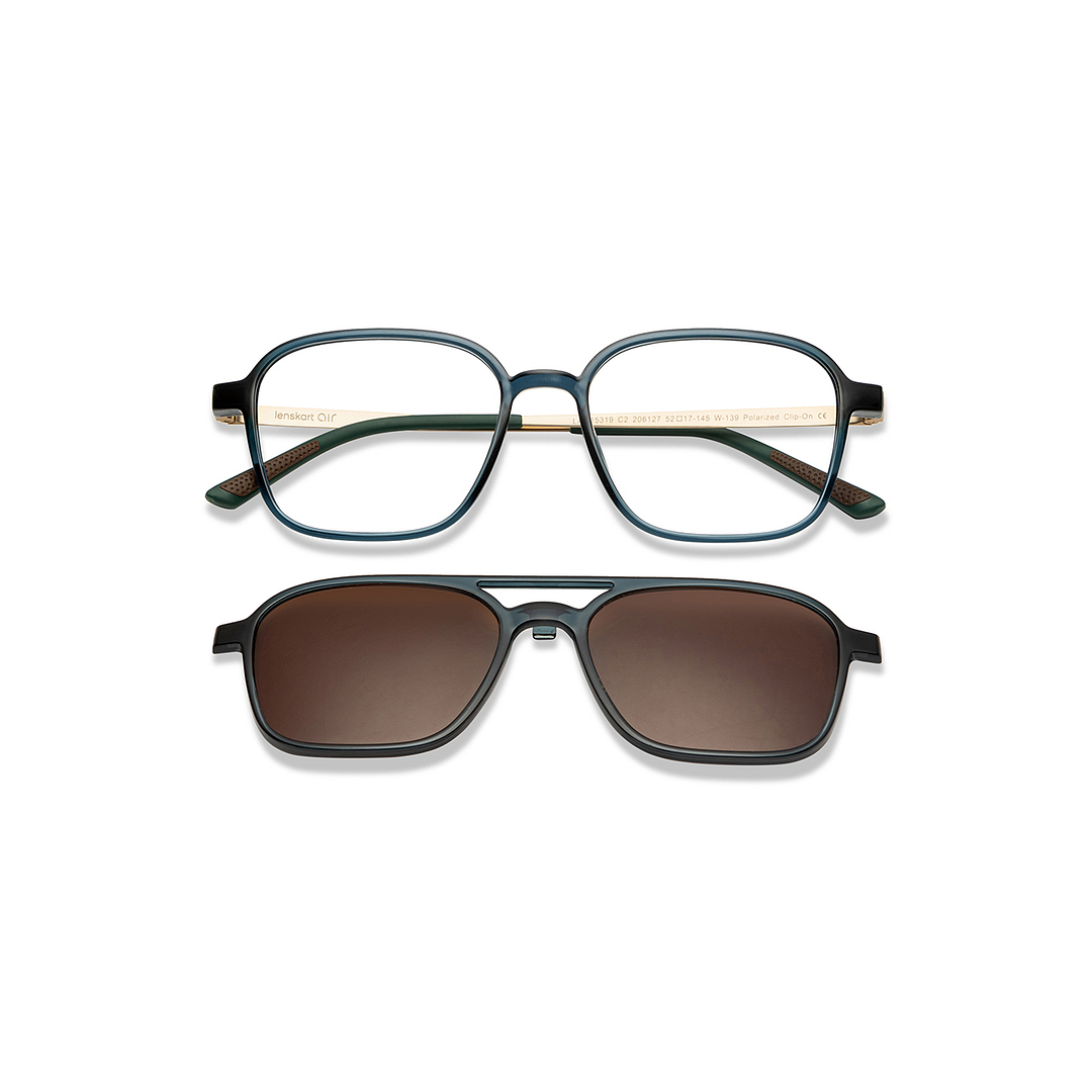 Lenskart Air Green Transparent Full Rim Square left side