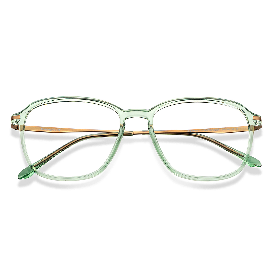 Lenskart Air Green Transparent Full Rim Square left side