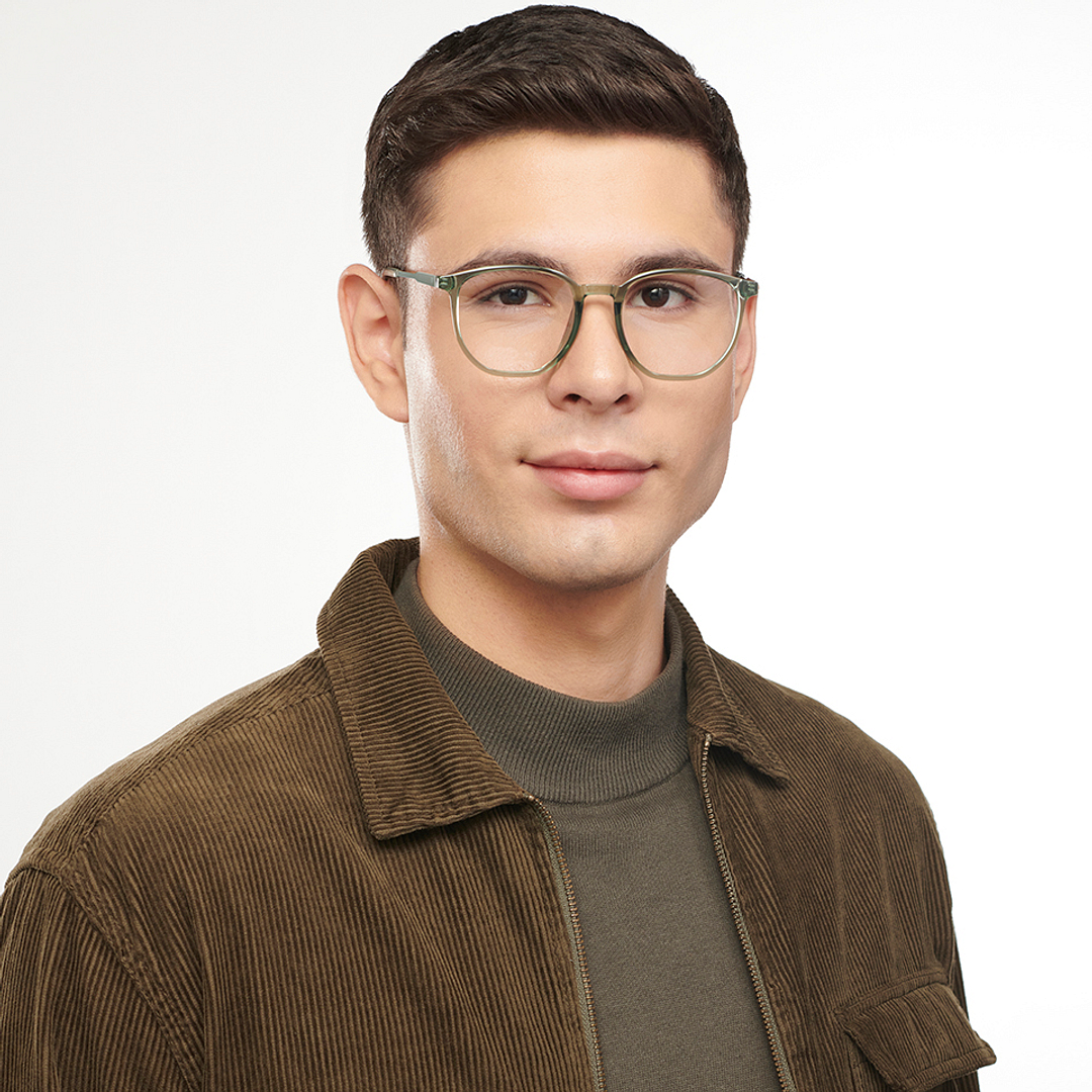 Lenskart Air Green Transparent Full Rim Round right side