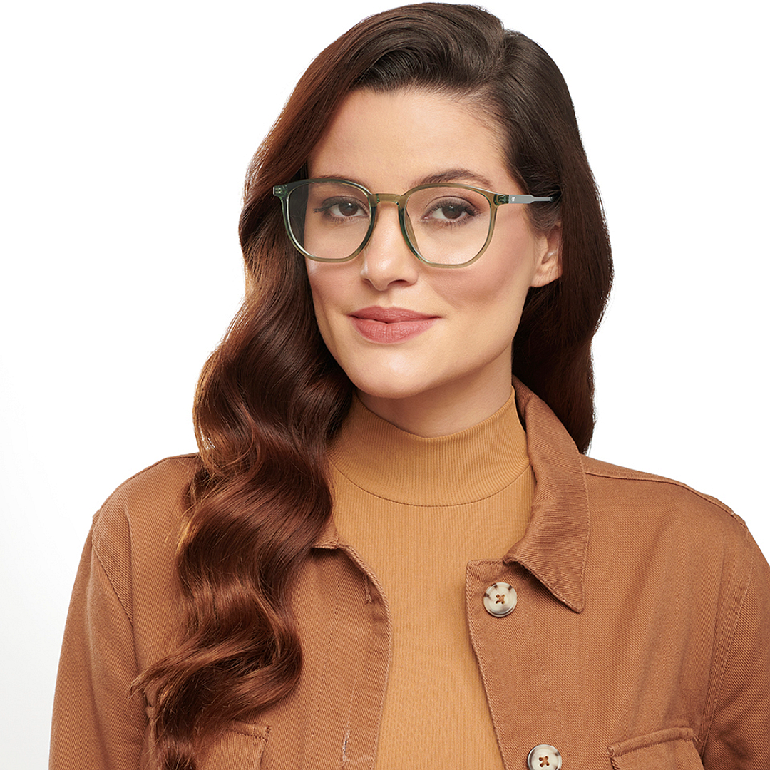 Lenskart Air Green Transparent Full Rim Round right side